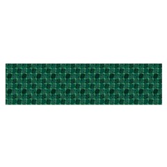 Green Pattern Oblong Satin Scarf (16  x 60 )