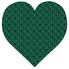 Green Pattern Wooden Puzzle Heart