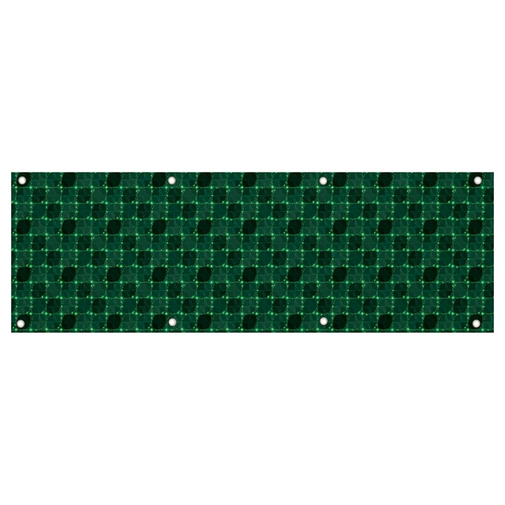 Green Pattern Banner and Sign 9  x 3 