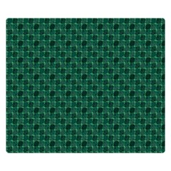 Green Pattern One Side Premium Plush Fleece Blanket (small) by Sparkle