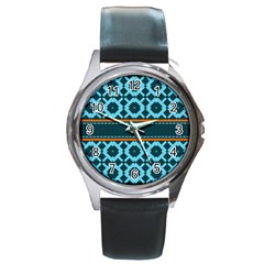 Pattern 28 Round Metal Watch