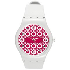 Pattern 30 Round Plastic Sport Watch (m) by GardenOfOphir