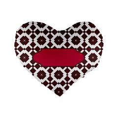 Pattern 31 Standard 16  Premium Flano Heart Shape Cushions by GardenOfOphir