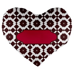 Pattern 31 Large 19  Premium Flano Heart Shape Cushions by GardenOfOphir