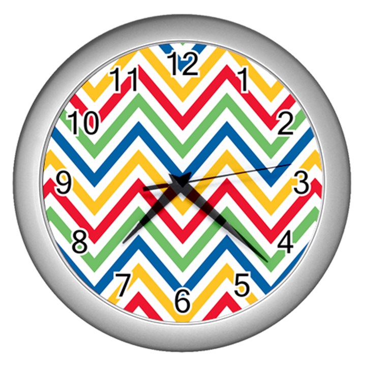 Pattern 33 Wall Clock (Silver)