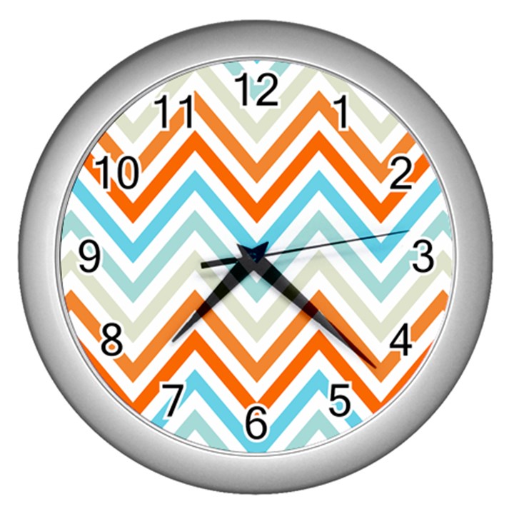 Pattern 36 Wall Clock (Silver)