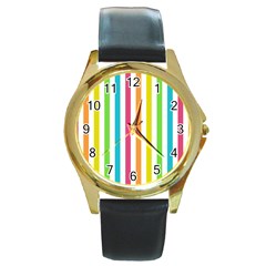 Pattern 41 Round Gold Metal Watch by GardenOfOphir