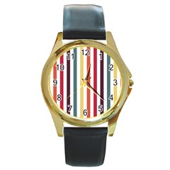 Pattern 45 Round Gold Metal Watch by GardenOfOphir