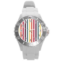 Pattern 45 Round Plastic Sport Watch (l) by GardenOfOphir