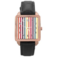 Pattern 45 Rose Gold Leather Watch  by GardenOfOphir