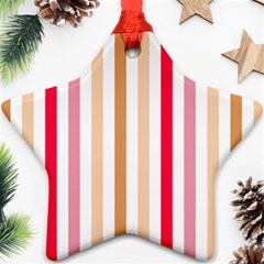 Stripe Pattern Star Ornament (two Sides) by GardenOfOphir