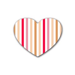 Stripe Pattern Rubber Heart Coaster (4 Pack) by GardenOfOphir