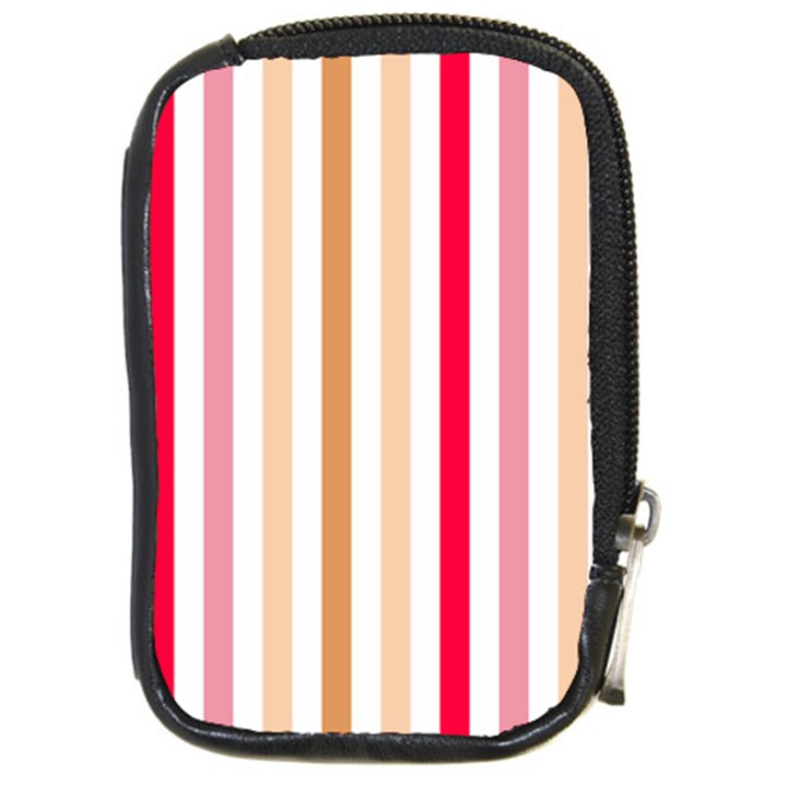 Stripe Pattern Compact Camera Leather Case