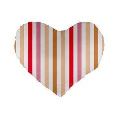 Stripe Pattern Standard 16  Premium Heart Shape Cushions by GardenOfOphir