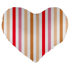 Stripe Pattern Large 19  Premium Heart Shape Cushions by GardenOfOphir