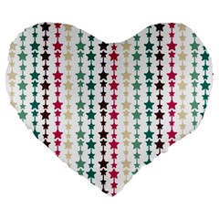 Pattern 49 Large 19  Premium Flano Heart Shape Cushions by GardenOfOphir