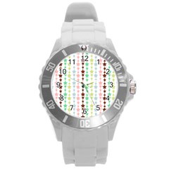 Pattern 50 Round Plastic Sport Watch (l) by GardenOfOphir