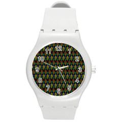 Pattern 61 Round Plastic Sport Watch (m) by GardenOfOphir