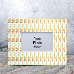 Pattern 62 White Tabletop Photo Frame 4 x6  by GardenOfOphir