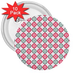 Elegant Pattern 3  Buttons (10 pack) 