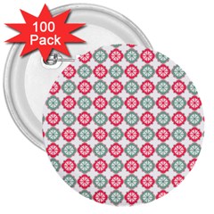 Elegant Pattern 3  Buttons (100 pack) 