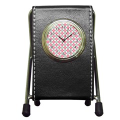 Elegant Pattern Pen Holder Desk Clock