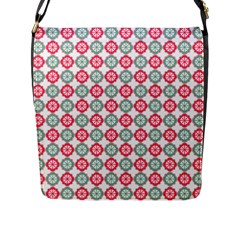 Elegant Pattern Flap Closure Messenger Bag (L)