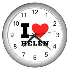 I Love Helen Wall Clock (silver) by ilovewhateva