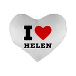 I love helen Standard 16  Premium Flano Heart Shape Cushions Back