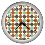 Stylish Pattern Wall Clock (Silver) Front