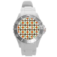 Stylish Pattern Round Plastic Sport Watch (l) by GardenOfOphir