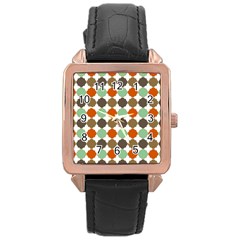 Stylish Pattern Rose Gold Leather Watch  by GardenOfOphir