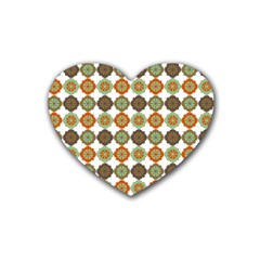 Pattern Rubber Heart Coaster (4 Pack) by GardenOfOphir