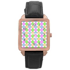 Quatrefoil Ii Rose Gold Leather Watch  by GardenOfOphir