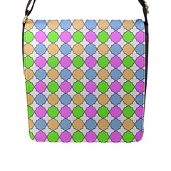 Quatrefoil Ii Flap Closure Messenger Bag (l) by GardenOfOphir