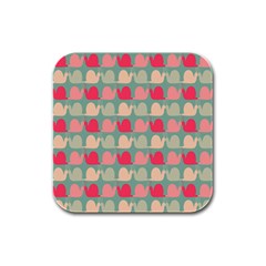 Colorful Slugs Rubber Square Coaster (4 pack)