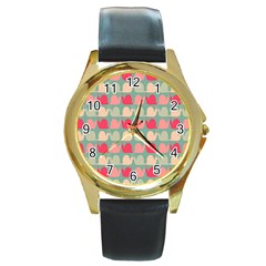 Colorful Slugs Round Gold Metal Watch