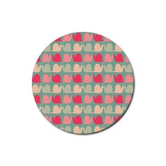 Colorful Slugs Rubber Coaster (Round)