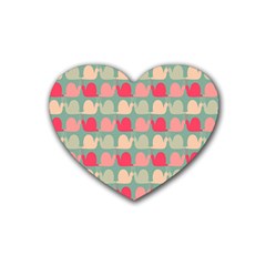 Colorful Slugs Rubber Coaster (Heart)