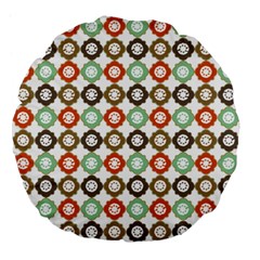 Quatrefoil Large 18  Premium Flano Round Cushions by GardenOfOphir