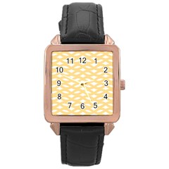 Lattice Ii Rose Gold Leather Watch  by GardenOfOphir