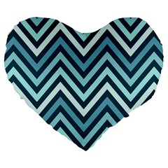 Chevron Vi Large 19  Premium Flano Heart Shape Cushions by GardenOfOphir