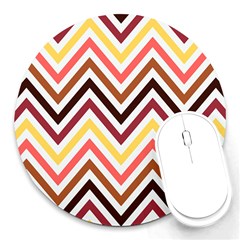 Chevron V Round Mousepad by GardenOfOphir