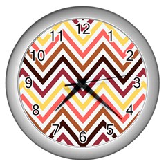 Chevron V Wall Clock (silver) by GardenOfOphir