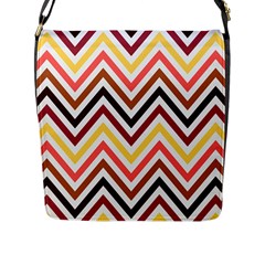 Chevron V Flap Closure Messenger Bag (l) by GardenOfOphir