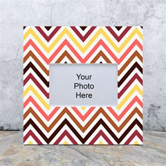 Chevron V White Box Photo Frame 4  X 6  by GardenOfOphir