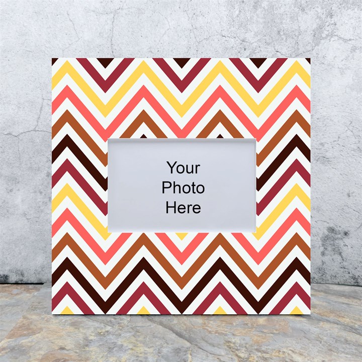 Chevron V White Box Photo Frame 4  x 6 