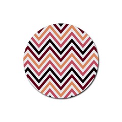 Chevron Iv Rubber Coaster (round) by GardenOfOphir