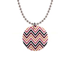 Chevron Iv 1  Button Necklace by GardenOfOphir