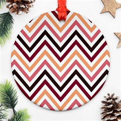 Chevron Iv Round Ornament (two Sides) by GardenOfOphir